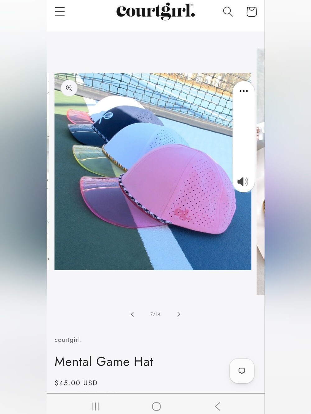 Court Girl Mental Game Hat – Pink Perforated Visor Cap. Like New